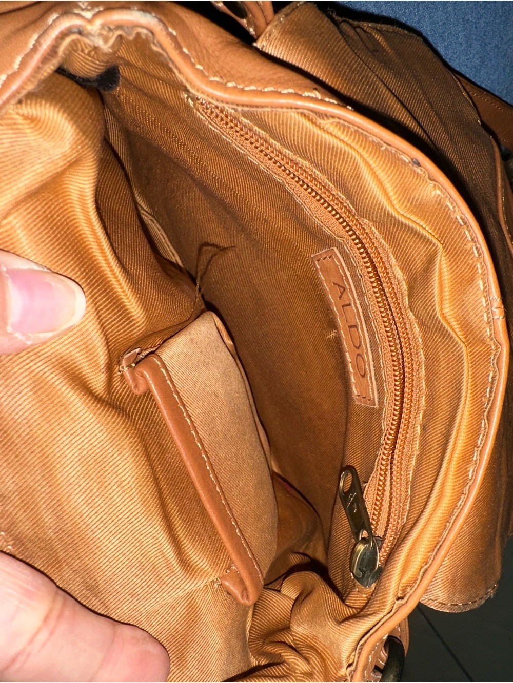 Aldo Tan Leather Mini Crossbody with Tassel and Studs - Picture 8 of 8